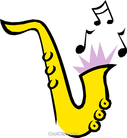Saxophone Royalty Free Vector Clip Art Illustration - Saxophone Royalty Free Vector Clip Art Illustration (442x480)