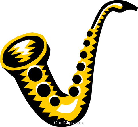 Saxophone Royalty Free Vector Clip Art Illustration - Saxophone Royalty Free Vector Clip Art Illustration (480x442)