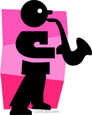 Sax Player Royalty Free Vector Clip Art Illustration - Sax Player Royalty Free Vector Clip Art Illustration (385x480)