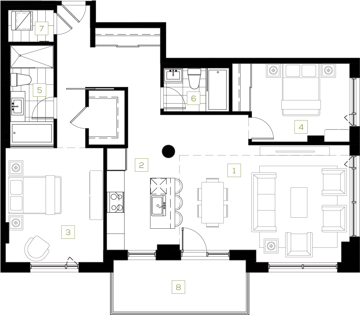Graphic Royalty Free Library Detailed Of The Condo - Graphic Royalty Free Library Detailed Of The Condo (1149x1007)
