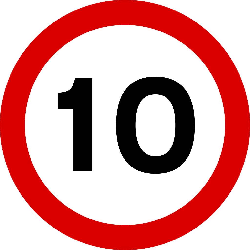 Speed Limit 10 Sign - Speed Limit 10 Sign (1024x1024)