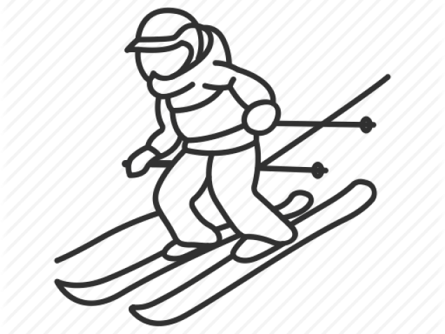 Skiing Clipart Sketch - Skiing Clipart Sketch (640x480)