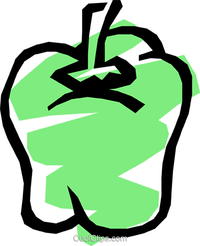 Green Peppers Royalty Free Vector Clip Art Illustration - Green Peppers Royalty Free Vector Clip Art Illustration (389x480)