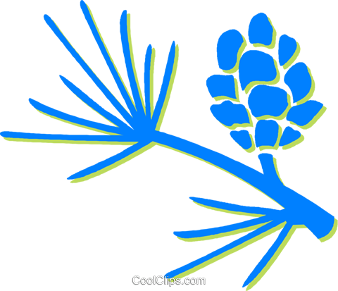 Pine Leaves And Pinecone Royalty Free Vector Clip Art - Pine Leaves And Pinecone Royalty Free Vector Clip Art (480x413)