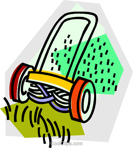 Push Mower Royalty Free Vector Clip Art Illustration - Push Mower Royalty Free Vector Clip Art Illustration (432x480)