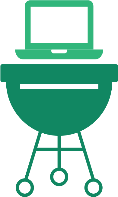 Image Of A Computer Cooking On A Charcoal Grill, A - Image Of A Computer Cooking On A Charcoal Grill, A (1200x665)