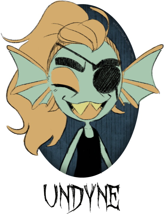 Undyne By Strongfish - Undyne By Strongfish (556x724)