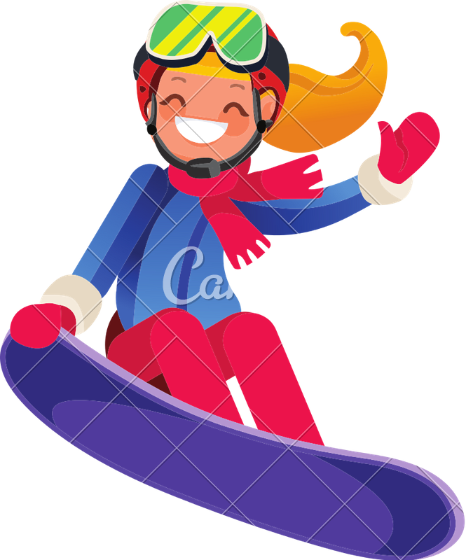 Snowboarder Girl Jumping Downhill - Snowboarder Girl Jumping Downhill (665x800)