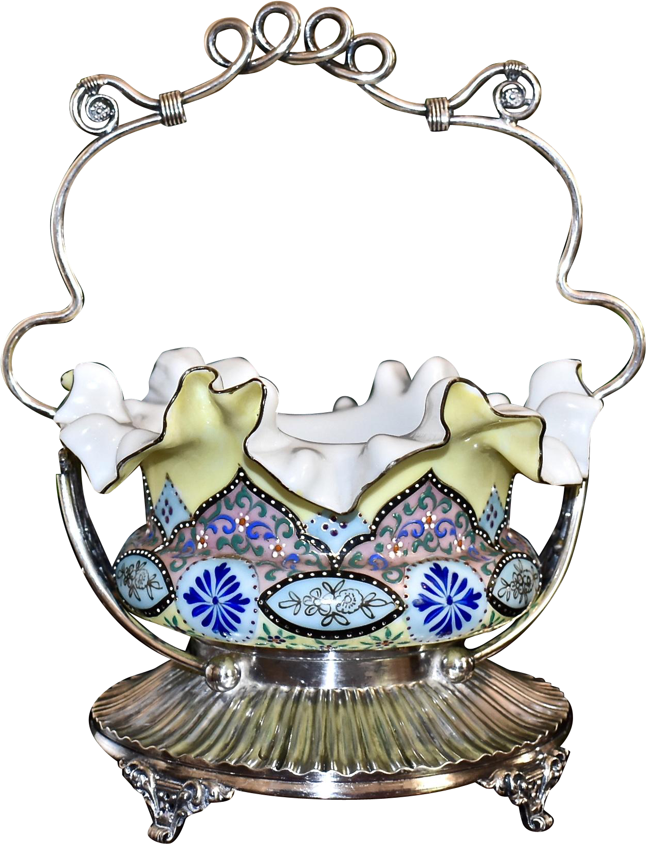 Extremely Rare Mt Washington Enameled Tapestry Brides - Extremely Rare Mt Washington Enameled Tapestry Brides (1641x1641)