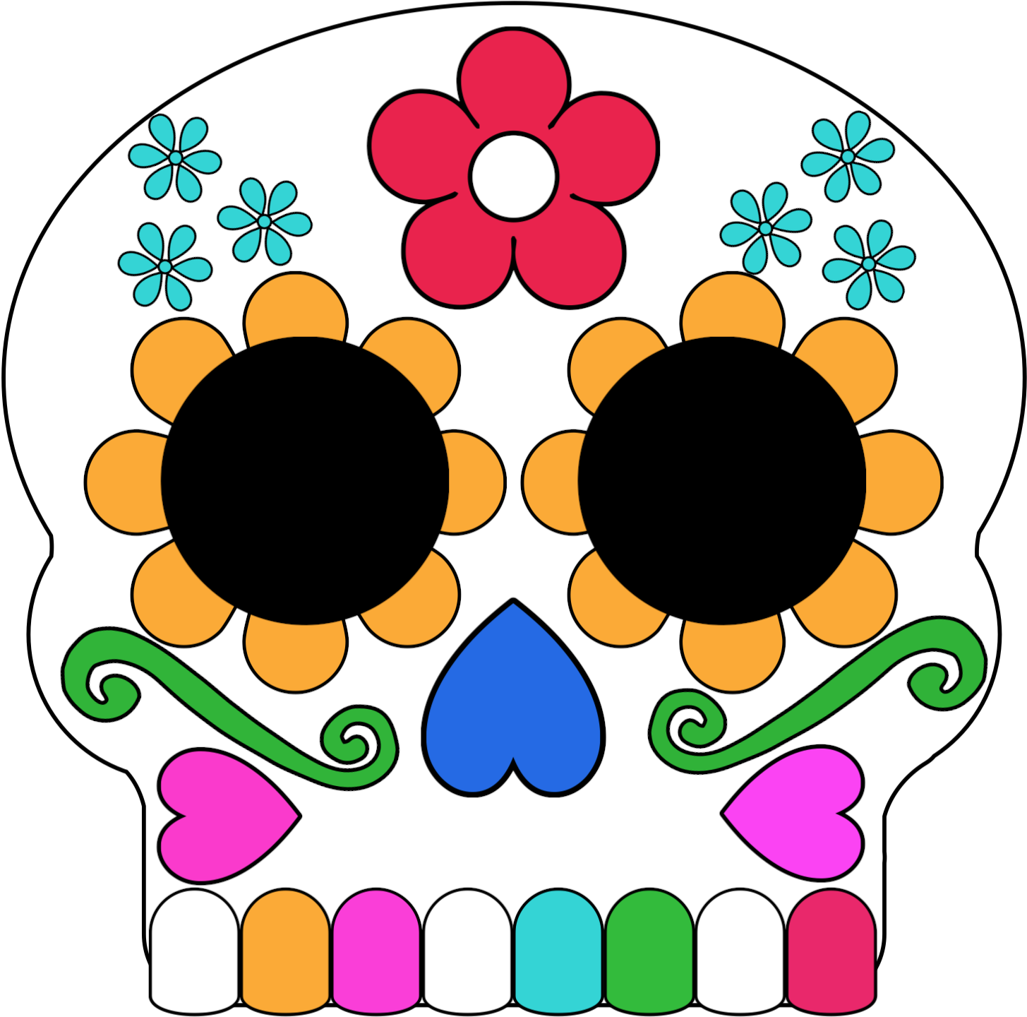 Day Of The Dead Masks Sugar Skulls Free Printable - Day Of The Dead Masks Sugar Skulls Free Printable (1563x1563)