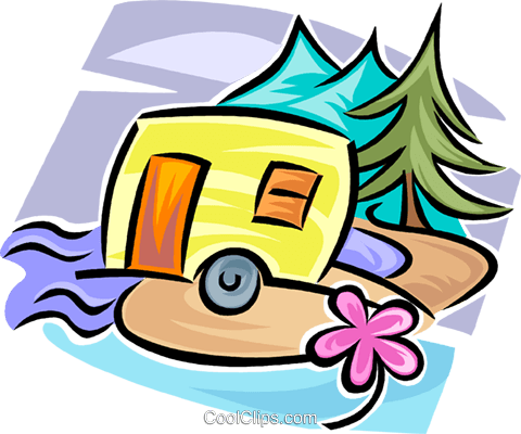 Camping Trailer Royalty Free Vector Clip Art Illustration - Camping Trailer Royalty Free Vector Clip Art Illustration (480x400)