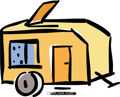 Camping Trailer Royalty Free Vector Clip Art Illustration - Camping Trailer Royalty Free Vector Clip Art Illustration (480x386)