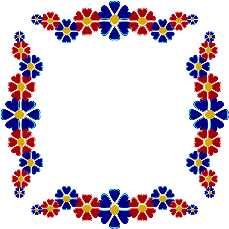 Blue Flower Clipart Symmetrical Flower - Blue Flower Clipart Symmetrical Flower (750x750)