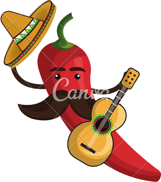 Hot Chili Pepper With Mexican Hat - Hot Chili Pepper With Mexican Hat (800x800)