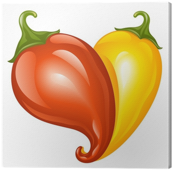 Vector Hot Chilli Pepper In The Shape Of Heart Canvas - Vector Hot Chilli Pepper In The Shape Of Heart Canvas (400x400)