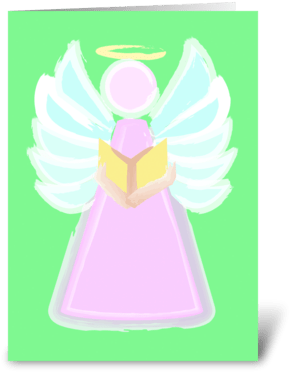 Angel Of Peace Greeting Card - Angel Of Peace Greeting Card (350x396)