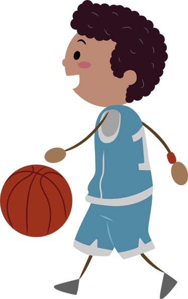 Boy Playing Basketball - Boy Playing Basketball (374x594)