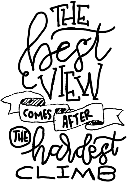 Inspirational Quote, "the Best View Comes After The - Inspirational Quote, "the Best View Comes After The (618x618)