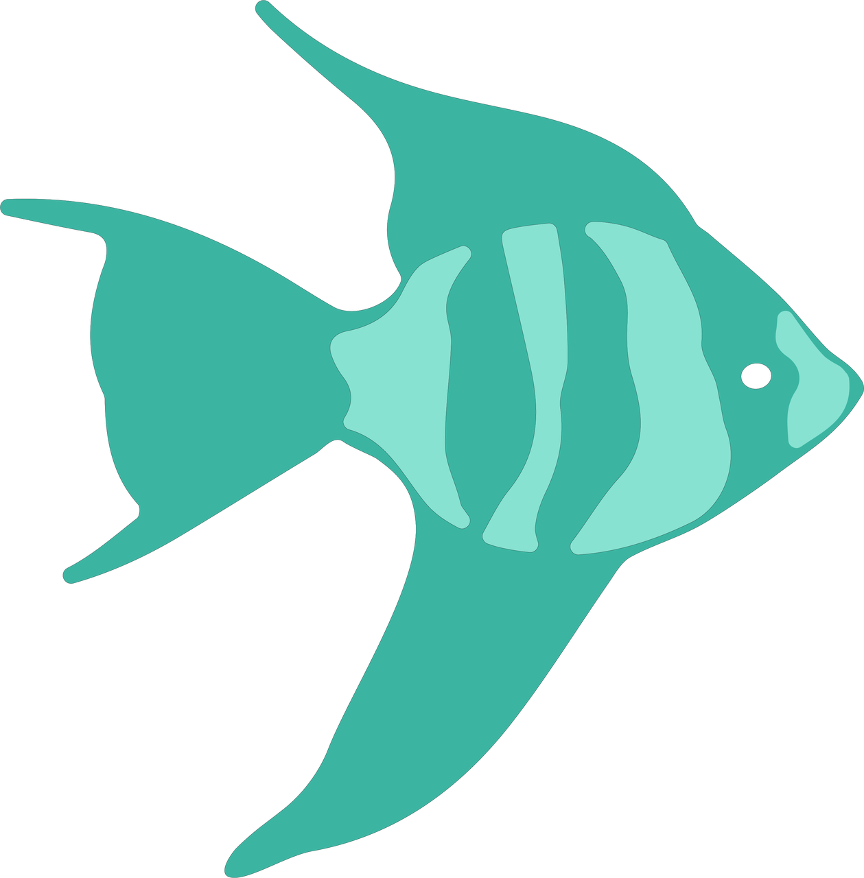 Angelfish Clipart Fancy Fish - Angelfish Clipart Fancy Fish (1259x1280)
