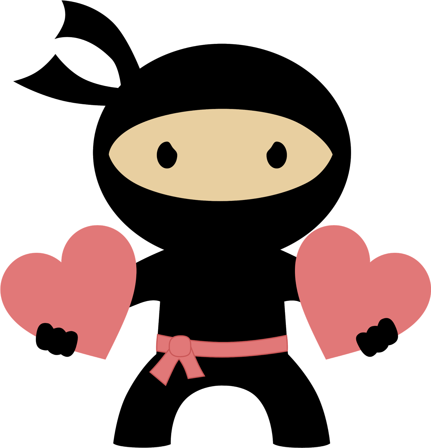 Ninja In Love Clipart - Ninja In Love Clipart (1504x1600)