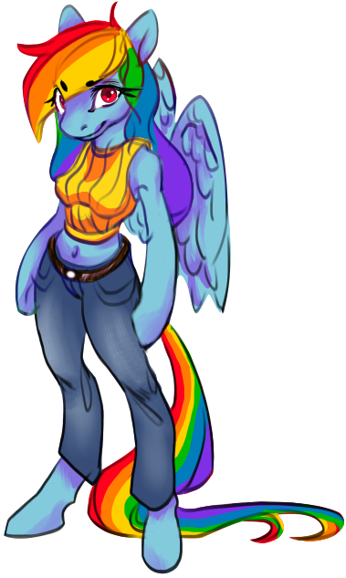 Onylex, Clothes, Midriff, Rainbow Dash, Safe, Simple - Onylex, Clothes, Midriff, Rainbow Dash, Safe, Simple (379x633)