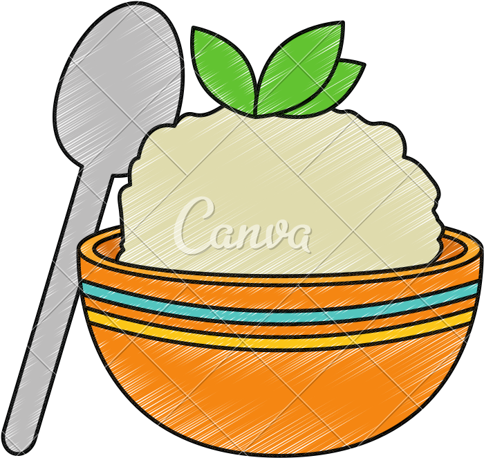 Kitchen Bowl With Mashed Potatoes And Spoon - Kitchen Bowl With Mashed Potatoes And Spoon (800x800)