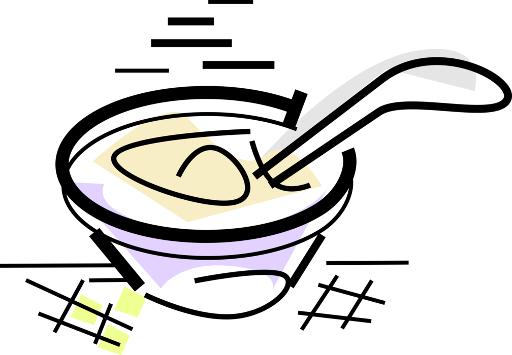 Vector Illustration Of Soup Bowl With Hot Soup And - Vector Illustration Of Soup Bowl With Hot Soup And (1008x700)