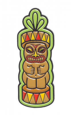 Sourpuss Tiki Totem Enamel Pin - Sourpuss Tiki Totem Enamel Pin (400x400)