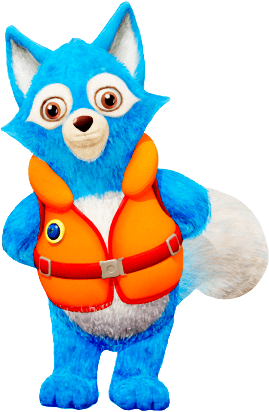 Agent Wolfie Wearing Life Vest - Agent Wolfie Wearing Life Vest (586x862)