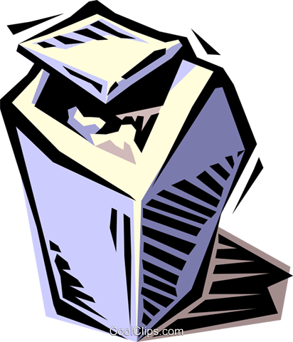 Garbage Can Royalty Free Vector Clip Art Illustration - Garbage Can Royalty Free Vector Clip Art Illustration (412x480)