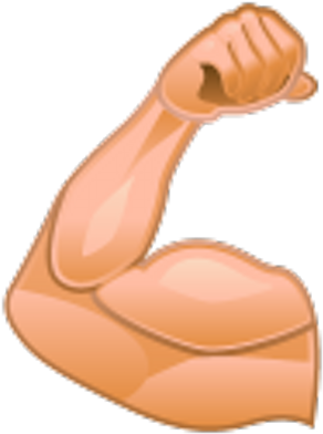 Clipart Of A Cartoon Emoji Arm Flexing Its Muscles - Clipart Of A Cartoon Emoji Arm Flexing Its Muscles (400x400)