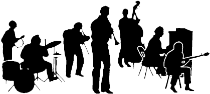 Jazz Band Silhouette Png - Jazz Band Silhouette Png (676x204)