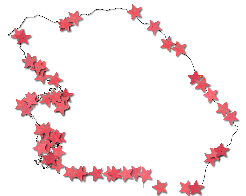 A Map Of Citrus With A Thin Black Outline, Inner Drop - A Map Of Citrus With A Thin Black Outline, Inner Drop (1024x816)