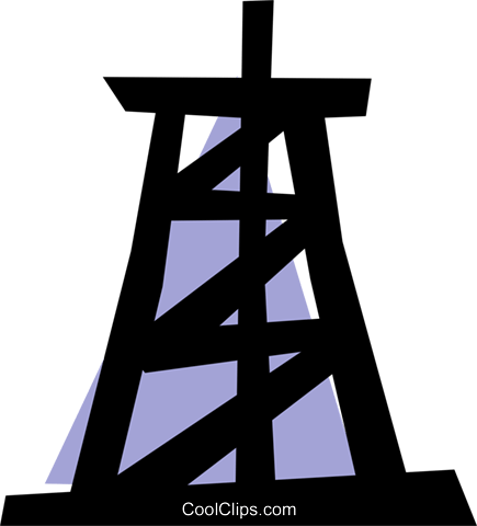 Oil Well Royalty Free Vector Clip Art Illustration - Oil Well Royalty Free Vector Clip Art Illustration (435x480)