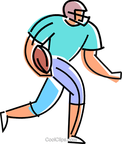 Football Player Running The Ball Royalty Free Vector - Football Player Running The Ball Royalty Free Vector (405x480)