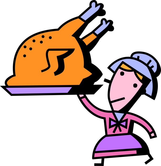 Serves Thanksgiving Turkey Vector - Serves Thanksgiving Turkey Vector (676x700)