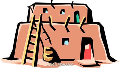 Pueblo Royalty Free Vector Clip Art Illustration - Pueblo Royalty Free Vector Clip Art Illustration (480x272)