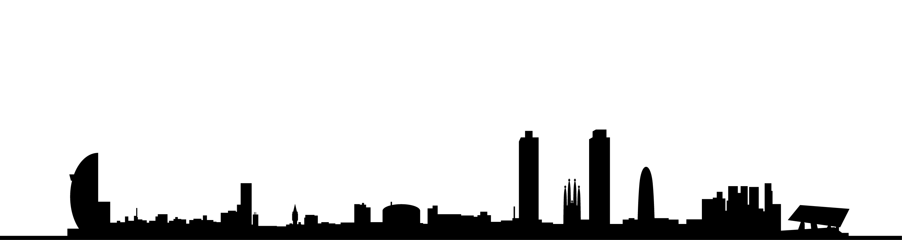 Barcelona Silhouette At Getdrawings Com Free For - Barcelona Silhouette At Getdrawings Com Free For (2975x793)