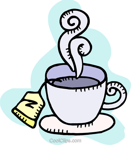 Hot Cup Of Tea Royalty Free Vector Clip Art Illustration - Hot Cup Of Tea Royalty Free Vector Clip Art Illustration (432x480)