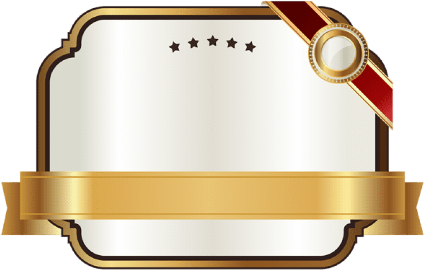 Free Png Download White Label With Gold Ribbon Clipart - Free Png Download White Label With Gold Ribbon Clipart (850x574)