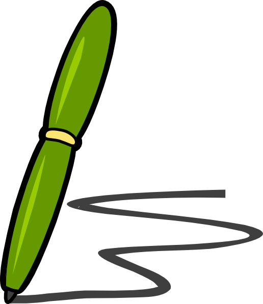 Green Pen Clipart - Signature Clipart Free (516x597)