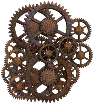 Zahnrad Zahnradräder Steampunk Rostig Isol - Steampunk Gears Png (453x340)