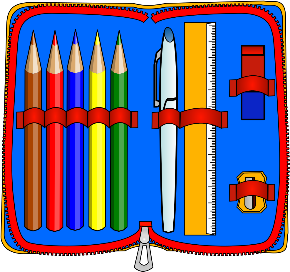 Clip Art Details - Pencil Case Clipart (1000x937)