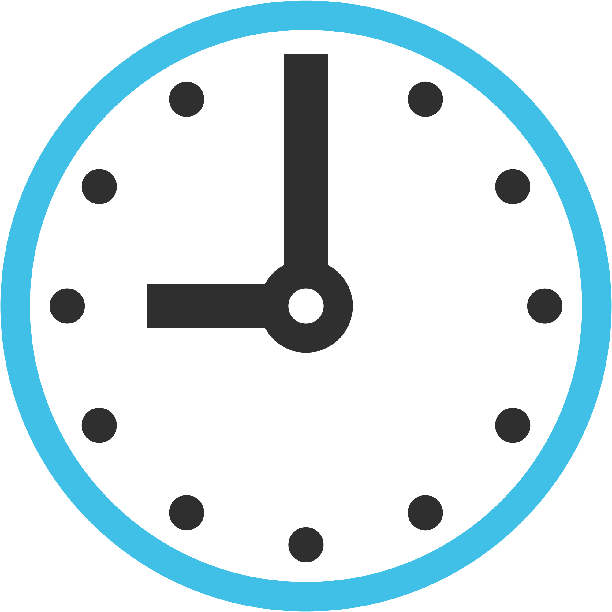 9uhr - Clock 9 00 Icon Transparent (2000x2000)