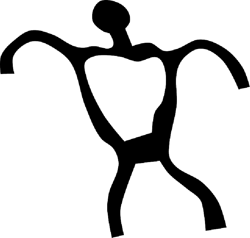 Tribal Petroglyph, Ancient, Human, Person, Primitive, - Hawaiian Petroglyphs Clipart (800x762)
