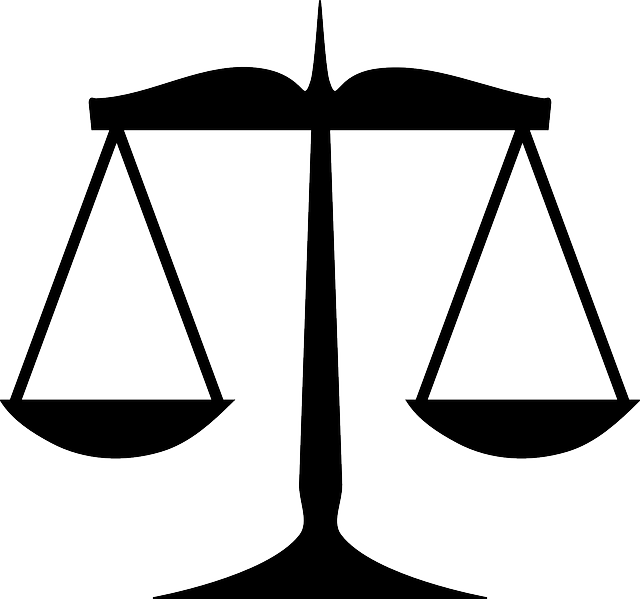 Scales Justice, Law, Measurement, Silhouette, Weight, - Scales Of Justice Vector (640x599)