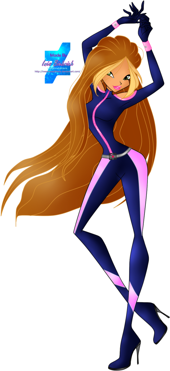 [fanart] Flora World Of Winx Spy Outfit By Ineswinxeditions - Winx Club Spy (642x1245)