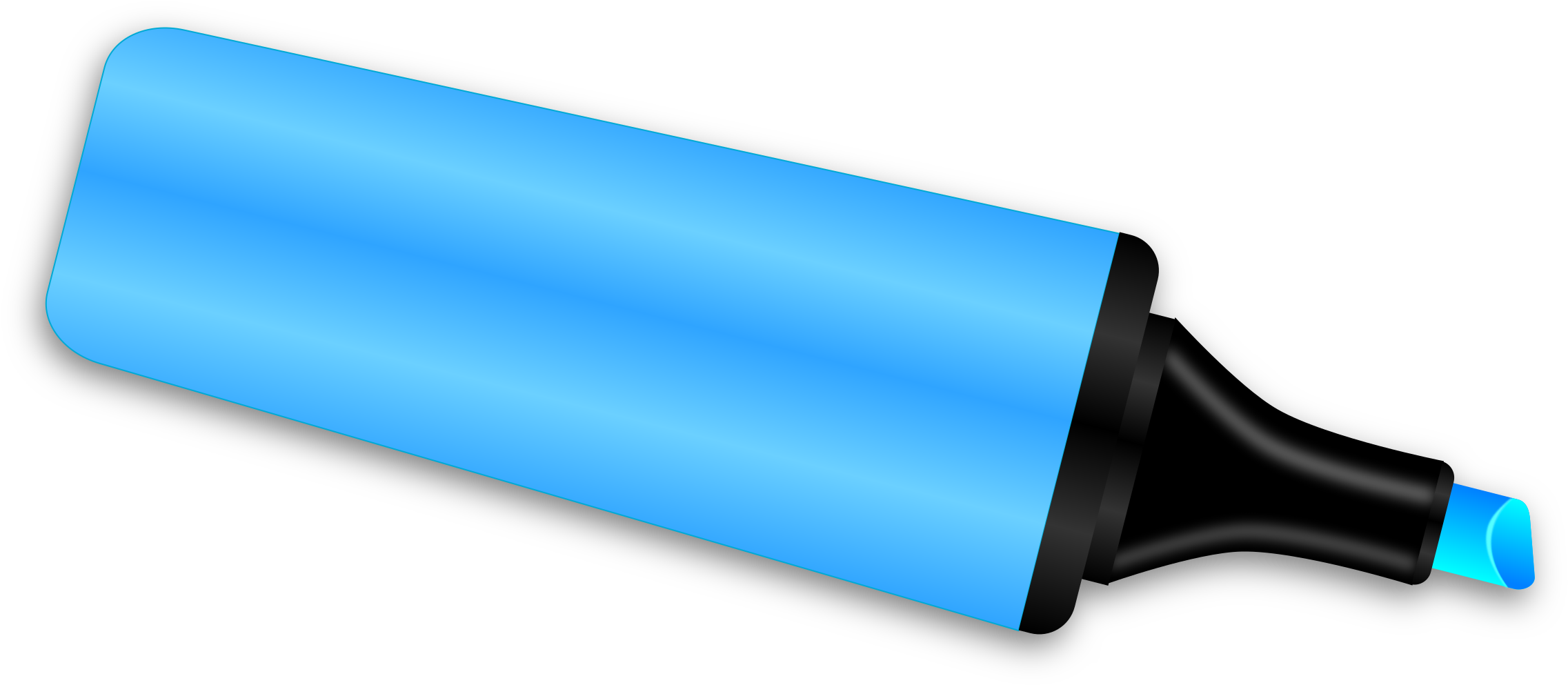 Marker Clip Art - Highlighter Clipart (2400x1121)