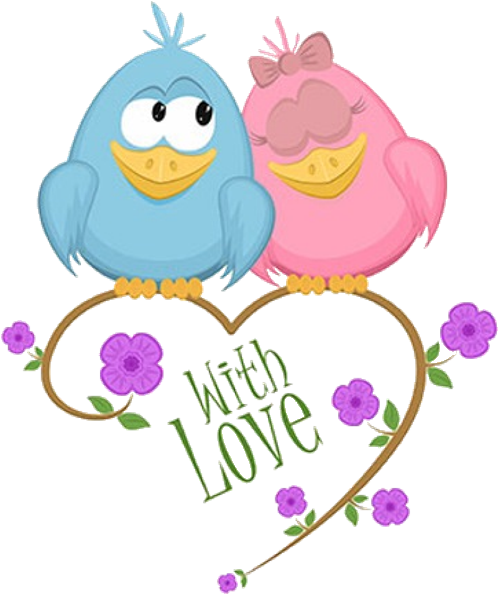 Cute Love Birds Cartoon Clip Art Images - Love Birds Cartoon (600x600)