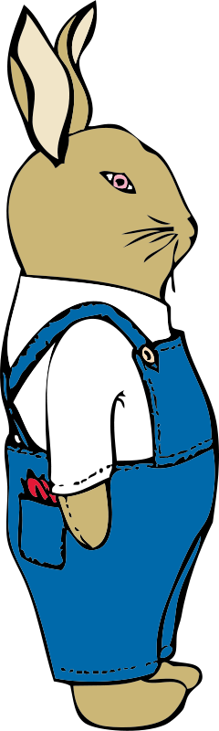 Free Bunny In Overalls - Cartoon Rabbit Farmer (240x800)